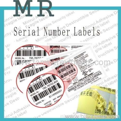 Destructible Vinyl Labels,tamper Proof Fragile Barcode Sticker With Serial Numbers,warranty Void If Removed Sticker 